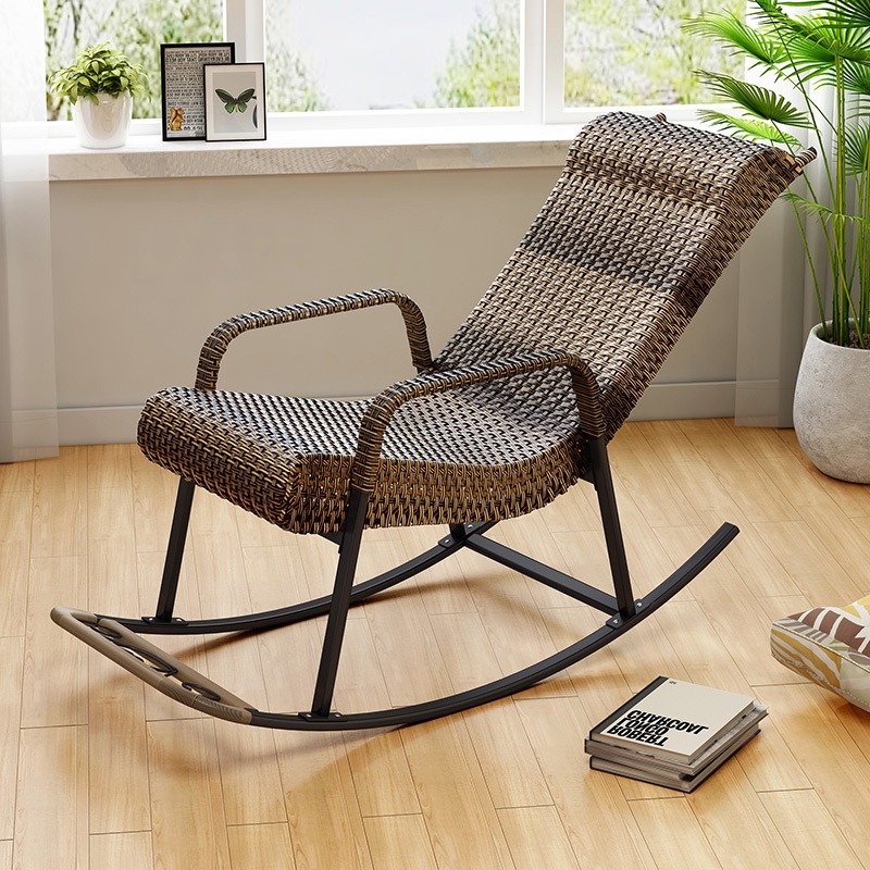 Outdoor Furniture Rocking Chair - Adult Rattan Rocking Chair Outdoor Balcony