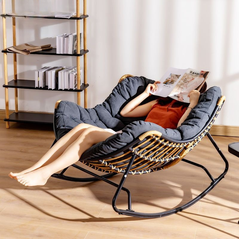 Outdoor Furniture Rocking Chair - Nordic Rattan Rocking Chair Living Room