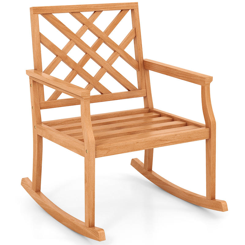 Outdoor Furniture Rocking Chair - Teak Wood Rocking Chair 36 Inch,