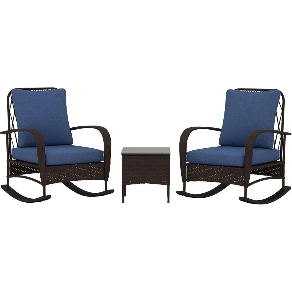 Wicker 3-Piece Patio Furniture - Outdoor Furniture Rocking Chair 评论和价格