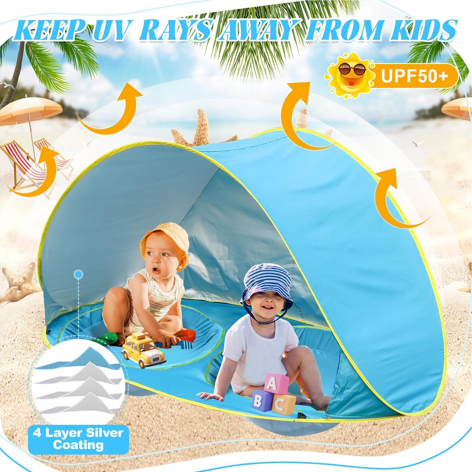 Kid Beach Tent With Pool UV Pr - Sun Sail Shade 评论和价格