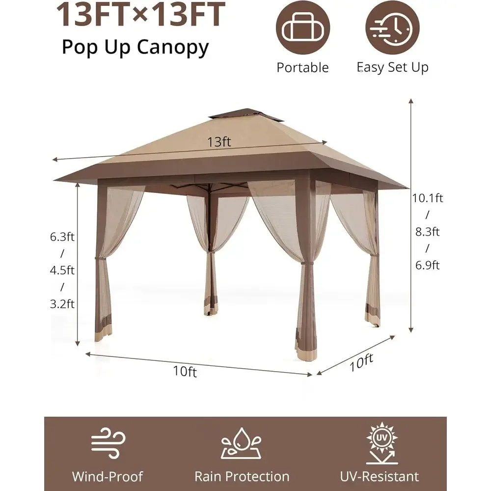 13x13 Outdoor Gazebo with Mesh - Outdoor Furniture Gazebo 评论和价格