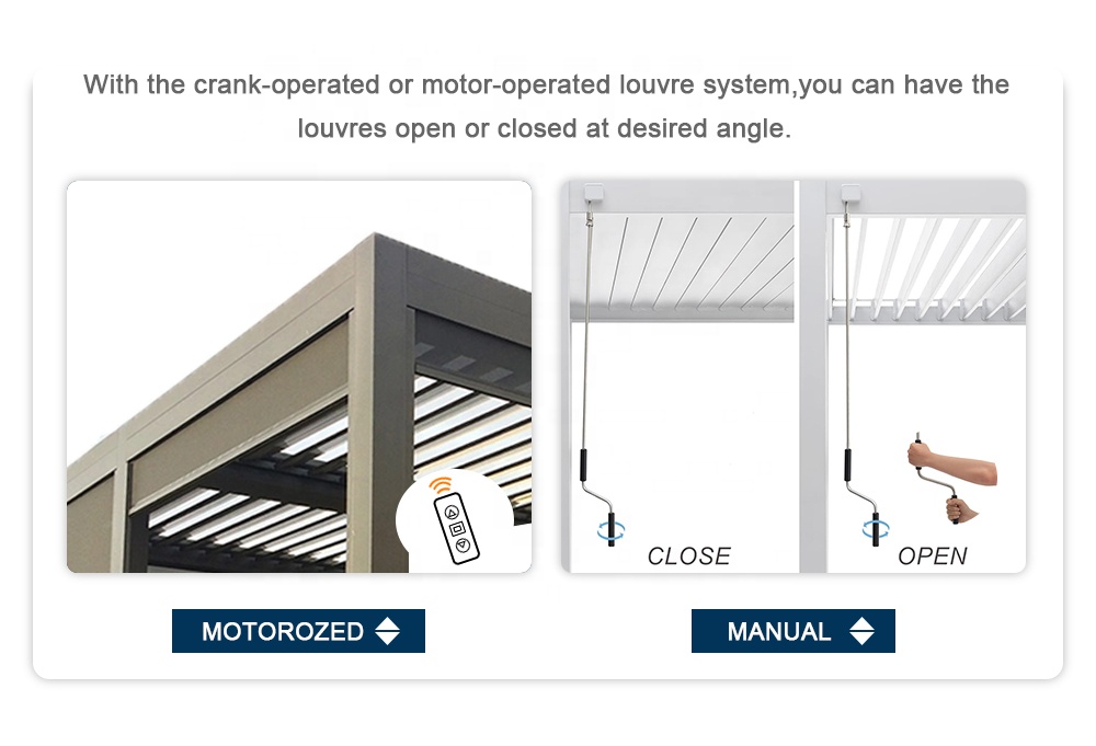 Louvered Aluminum Pergola Adju - Outdoor Furniture Gazebo 评论和价格