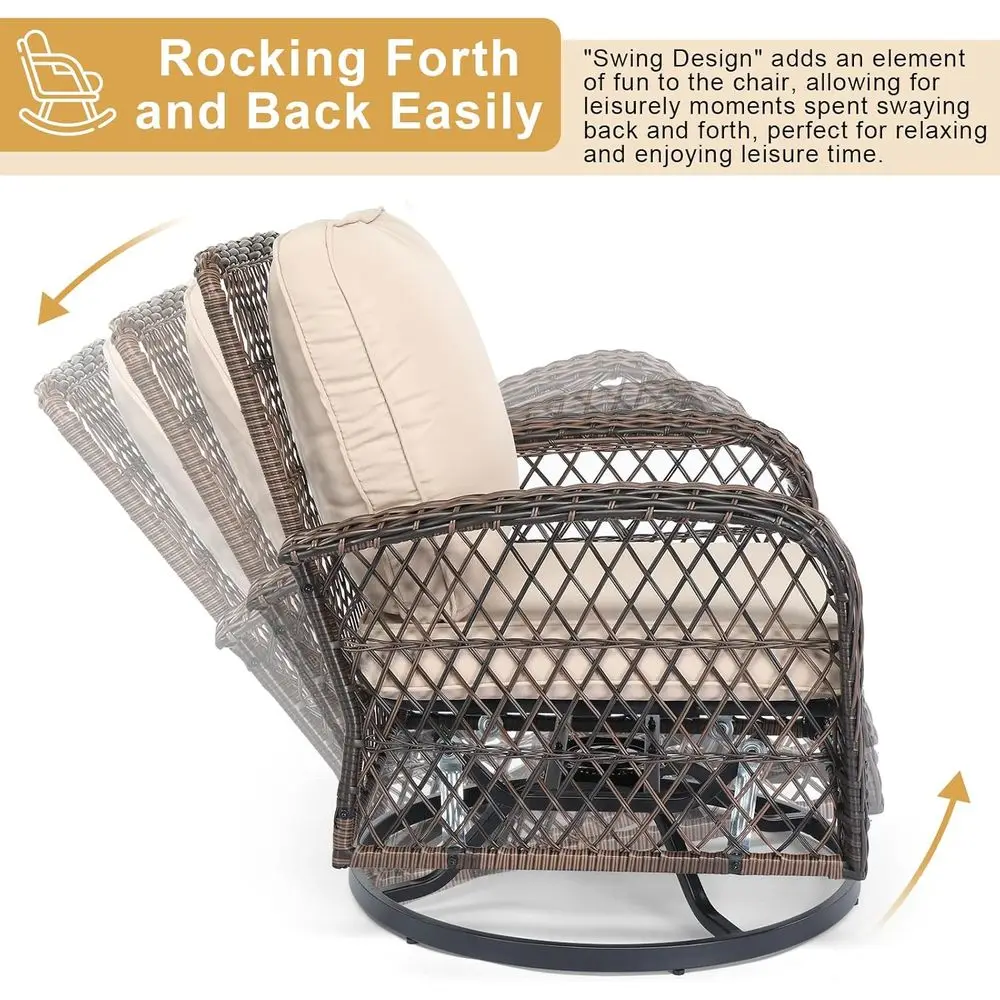3-Piece Patio Furniture Set, S - Outdoor Furniture Rocking Chair 评论和价格