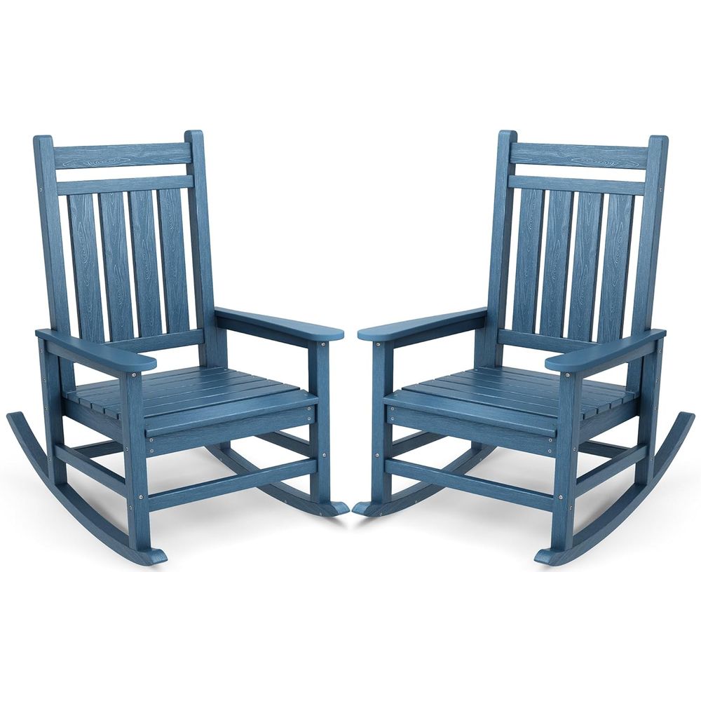 Set of 2 Oversized HDPE Outdoo - Outdoor Furniture Rocking Chair 评论和价格