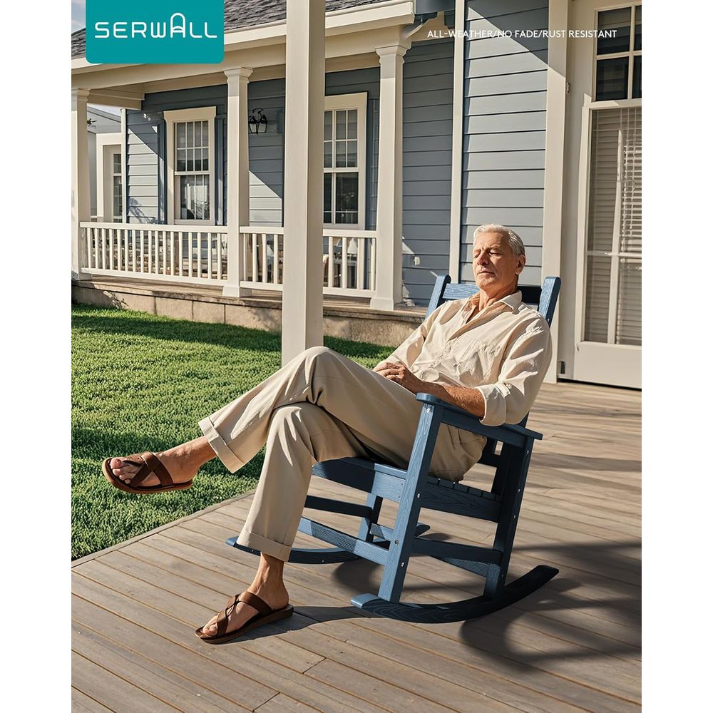 Set of 2 Oversized HDPE Outdoo - Outdoor Furniture Rocking Chair 评论和价格