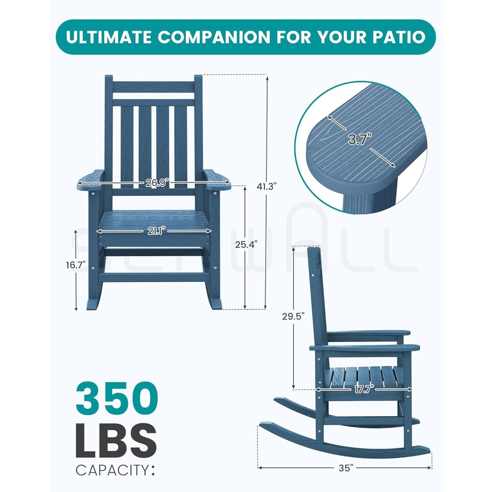 Set of 2 Oversized HDPE Outdoo - Outdoor Furniture Rocking Chair 评论和价格