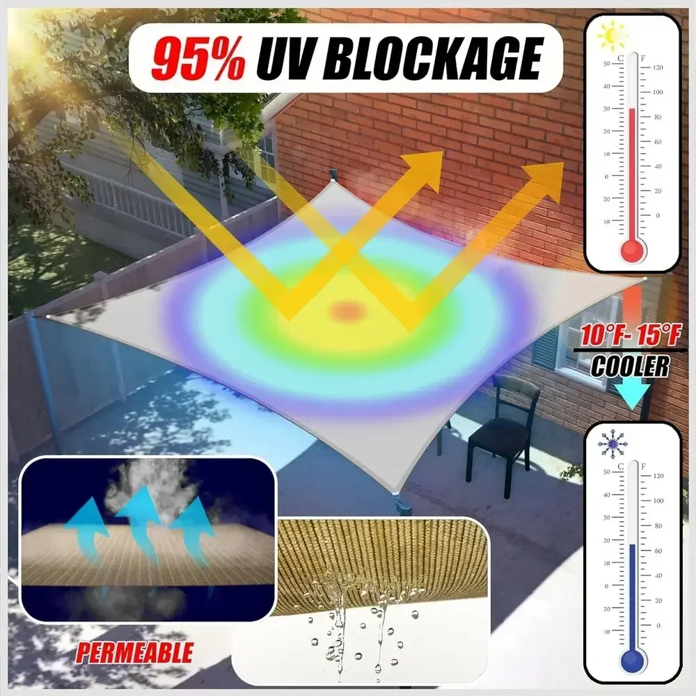 8' X 10' Beige Sun Shade Sail  - Sun Sail Shade 评论和价格