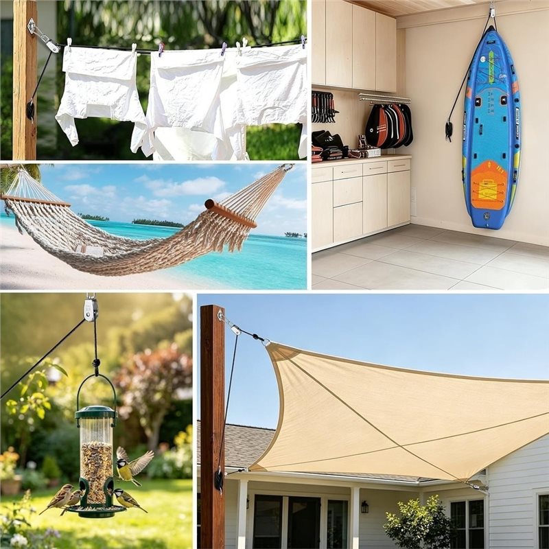 L60A Pulley Block Nylon Rope E - Sun Sail Shade 评论和价格