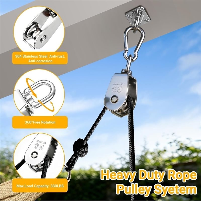 L60A Pulley Block Nylon Rope E - Sun Sail Shade 评论和价格