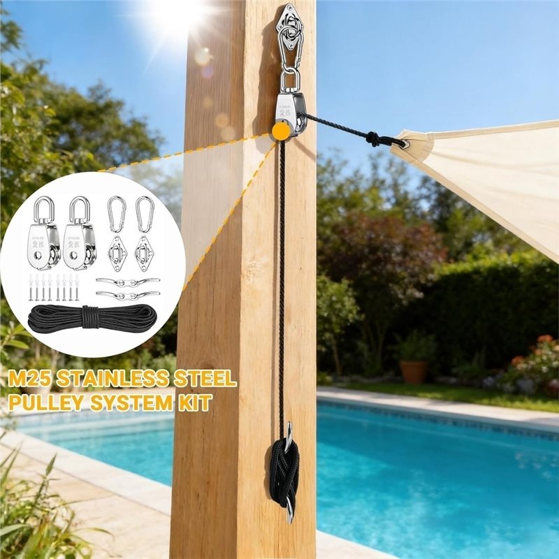 L60A Pulley Block Nylon Rope E - Sun Sail Shade 评论和价格