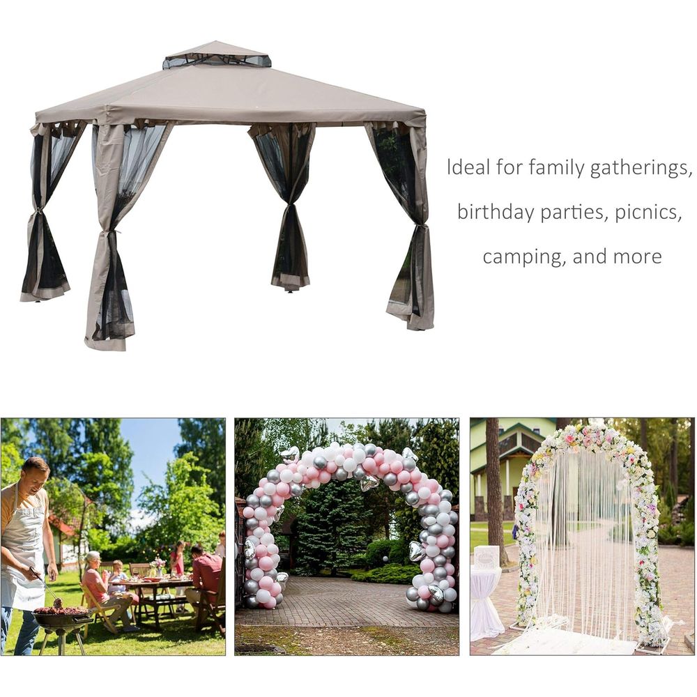 9.6' x 9.6' Patio Gazebo, Outd - Outdoor Furniture Gazebo 评论和价格