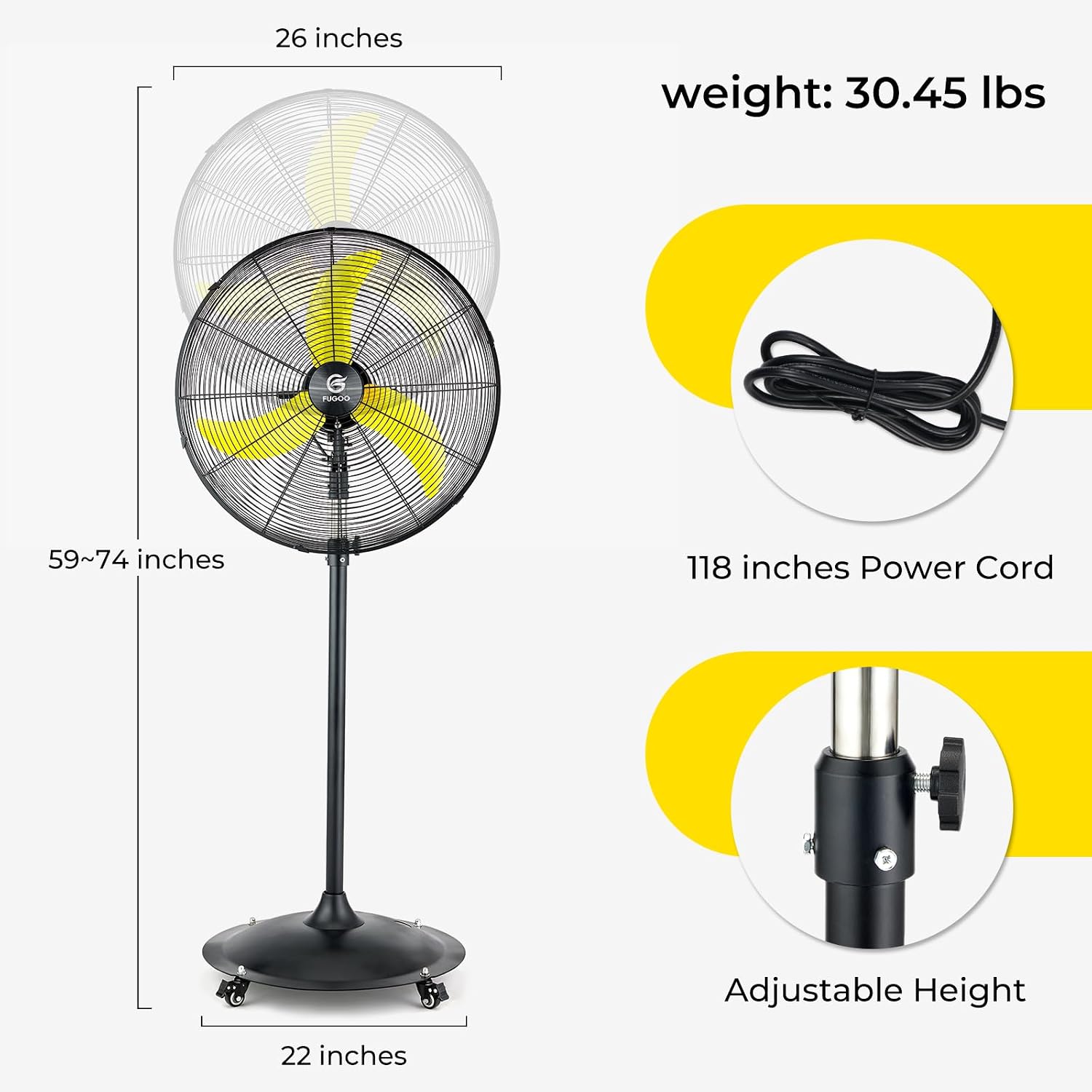 24'' Outdoor Oscillating Pedes - Outdoor Furniture Modern 评论和价格