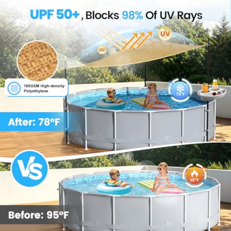 Outdoor Sun Shade Canopy with  - Sun Sail Shade 评论和价格